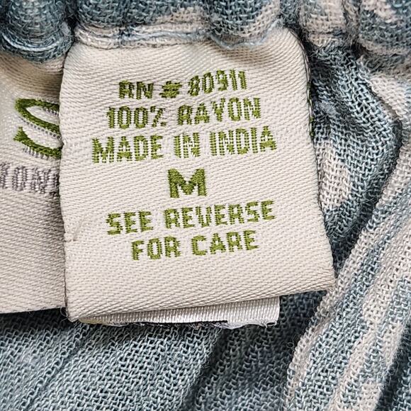 Orvis Skirt Womens M Blue White Gauze Rayon Maxi Pull On Drawstring Pockets Boho - Picture 4 of 9